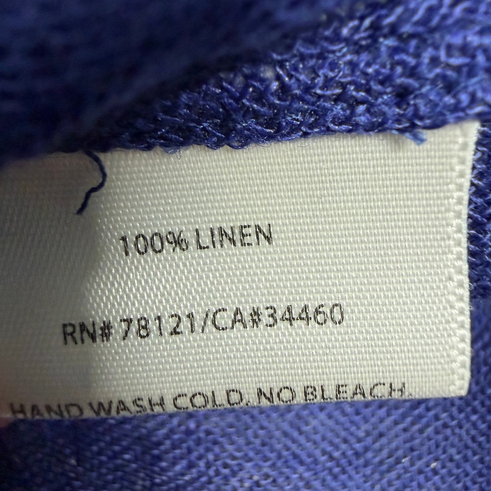 Eileen Fisher 100% Linen Scoop Neck Short Sleeve Top Coastal Minimalist Size L - Picture 4 of 8